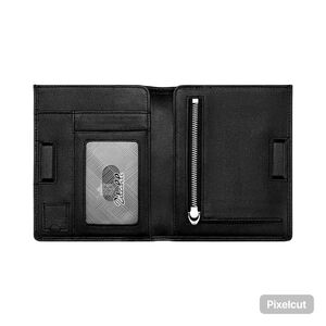 1NWOT Zitahli Black Leather Men's Passport Wallet